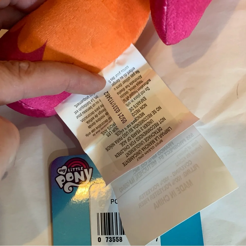 My Little Pony NWT Orange and Pink Stuffed Animal Pillow Christmas Gift Birthday
